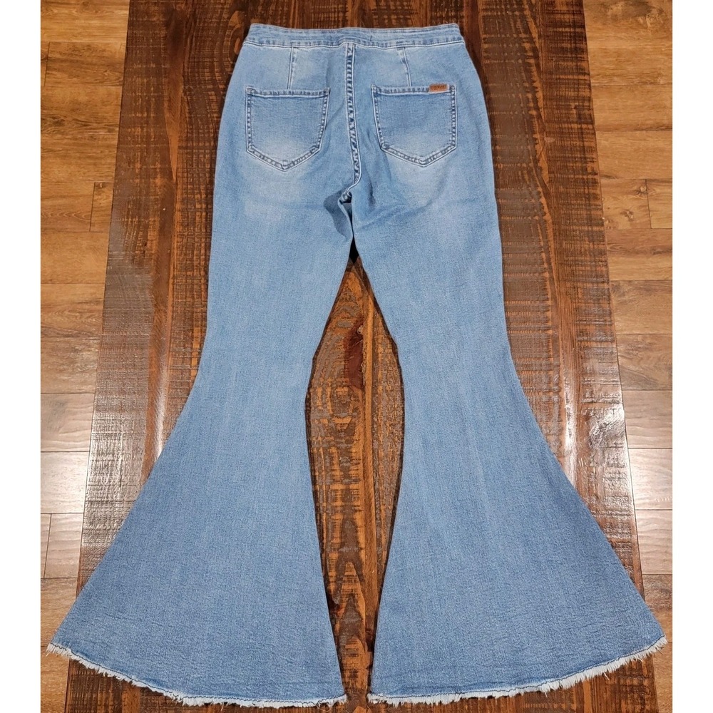 Rock & Roll Denim Bargain Button Bell Jeans Women's Size 29 X 30 Style WPB1658 - Picture 3 of 11